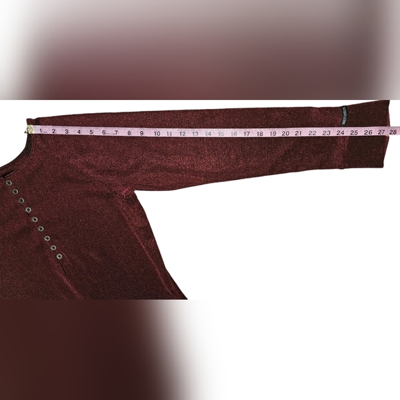 Harley-Davidson Womens Y2K Red Shimmer Button Front Slit Top Made USA Sz M - Picture 10 of 16